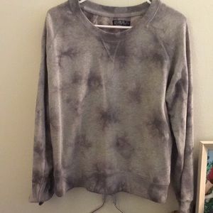 Gray tie dye crew neck sweatshirt